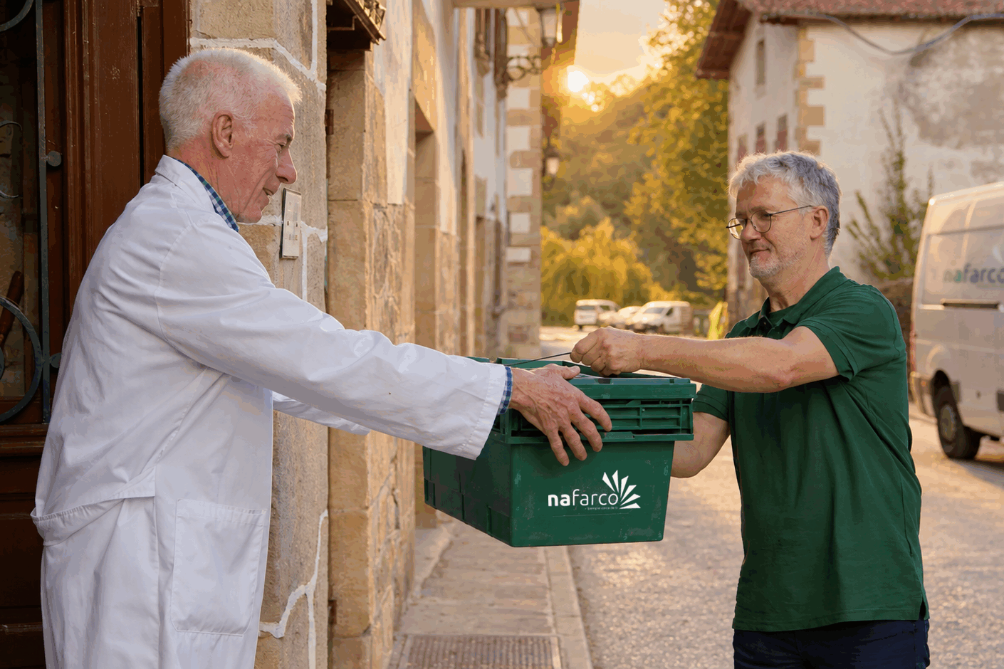 Reparto diario de Nafarco, que garantiza el suministro a las farmacias también en los municipios más pequeños