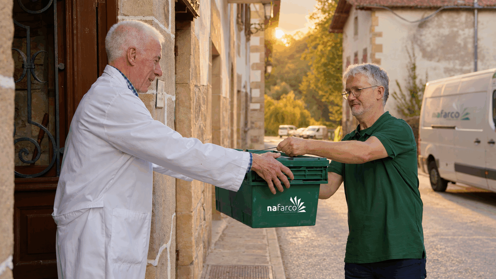 Reparto diario de Nafarco, que garantiza el suministro a las farmacias también en los municipios más pequeños